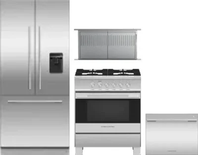 4 Piece Package Includes Refrigerator, Range, Hood And Dishwasher